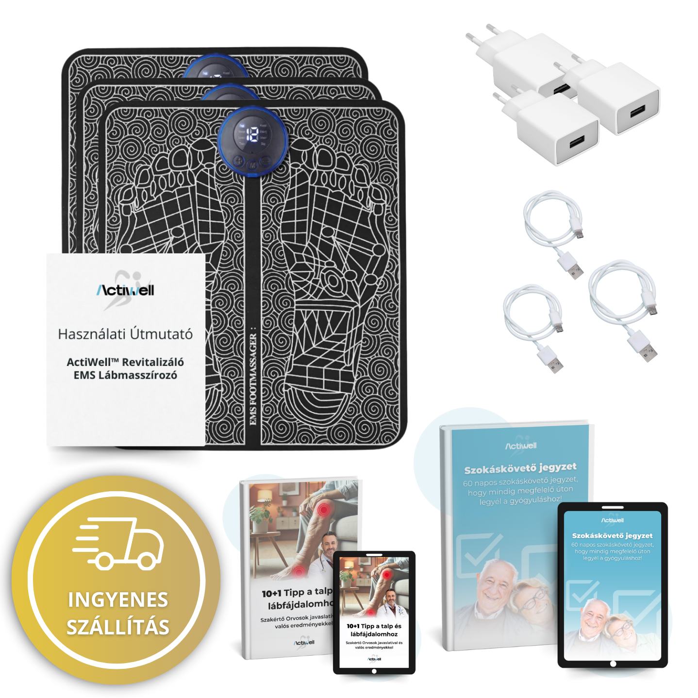 3db ActiWell™ EMS Lábmasszírozó + 2 ajándék